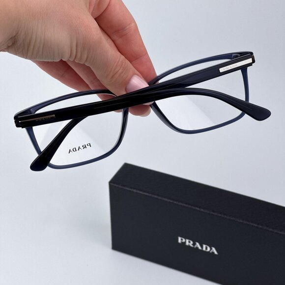 Prada PR14WV 08Q1O1 Women BRAND NEW Eyeglasses Blue Crystal Square - Picture 3 of 10